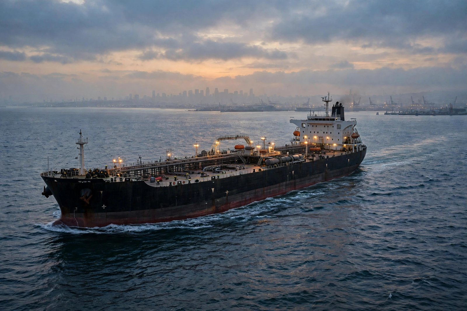 Russian diesel tanker: an oil tanker sails across open sea