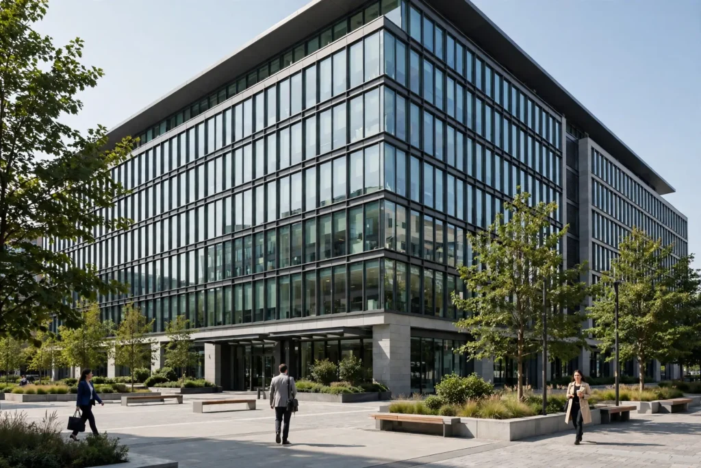 Microsoft offers voluntary exit to 60,000 staff 1 microsoft layoffs corporate office building with people walking