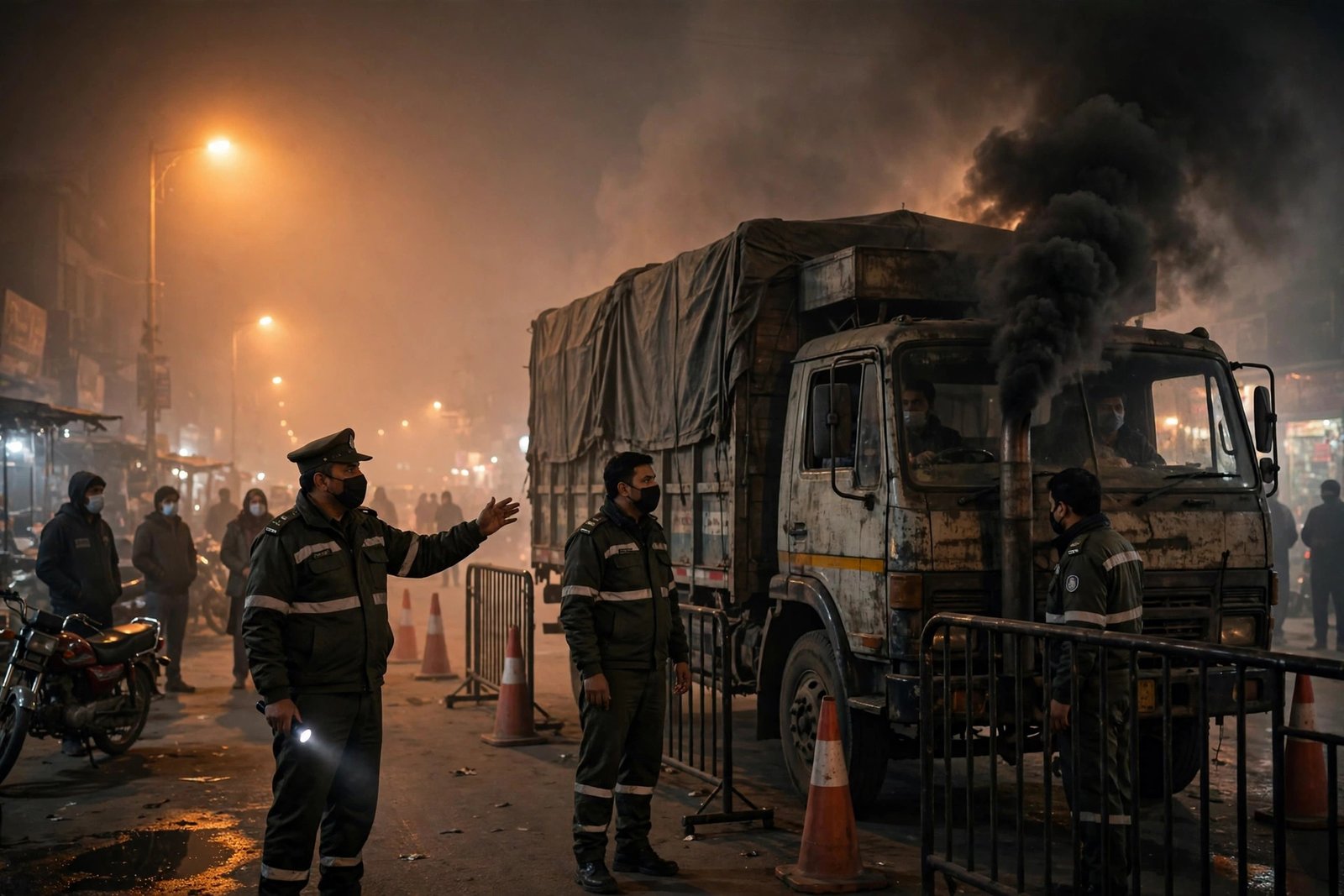 Lahore most polluted city: traffic police run an anti-smog checkpoint in Lahore