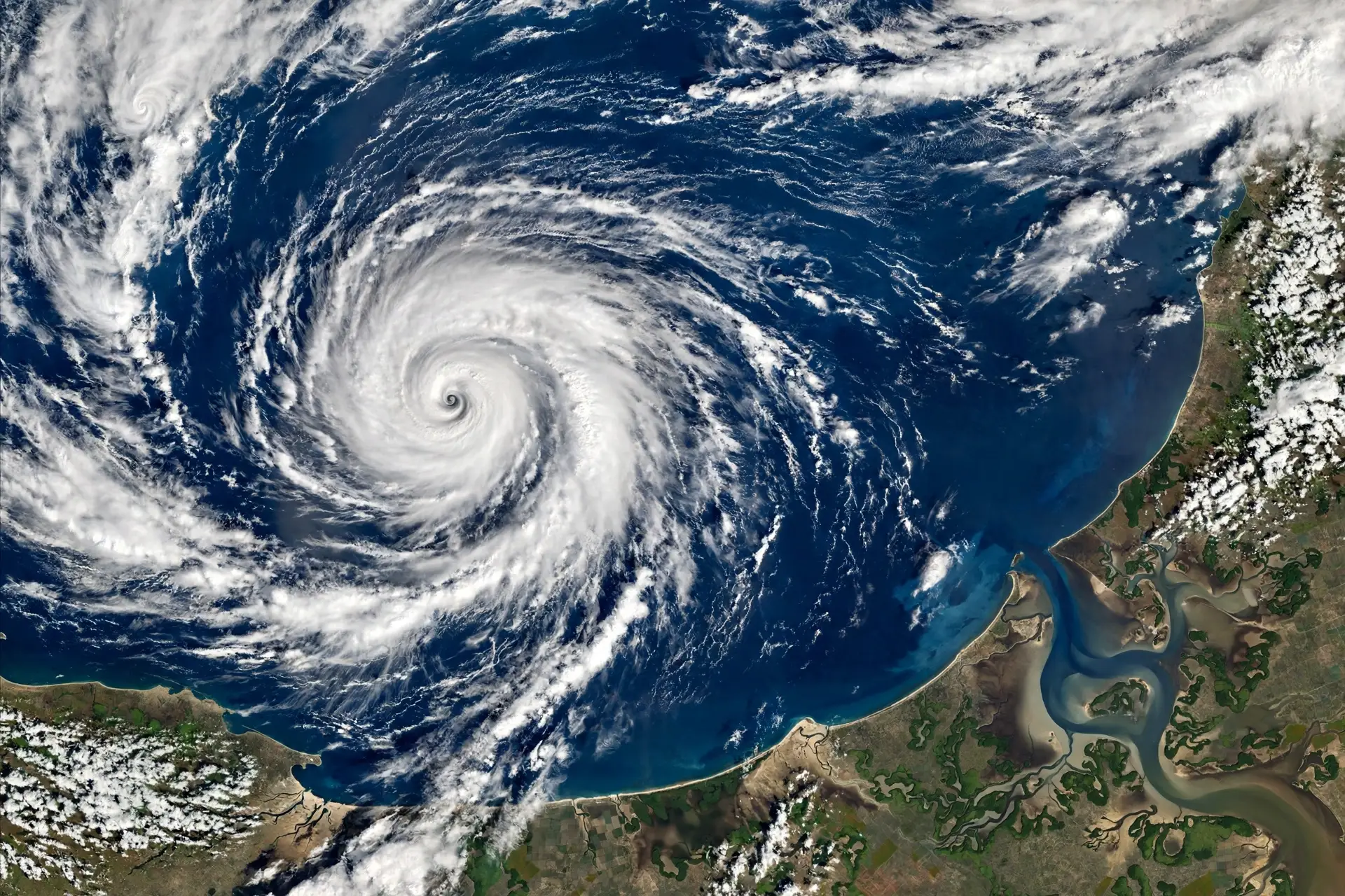 Cyclone Arnab satellite view over the Bay of Bengal near the Indian coast