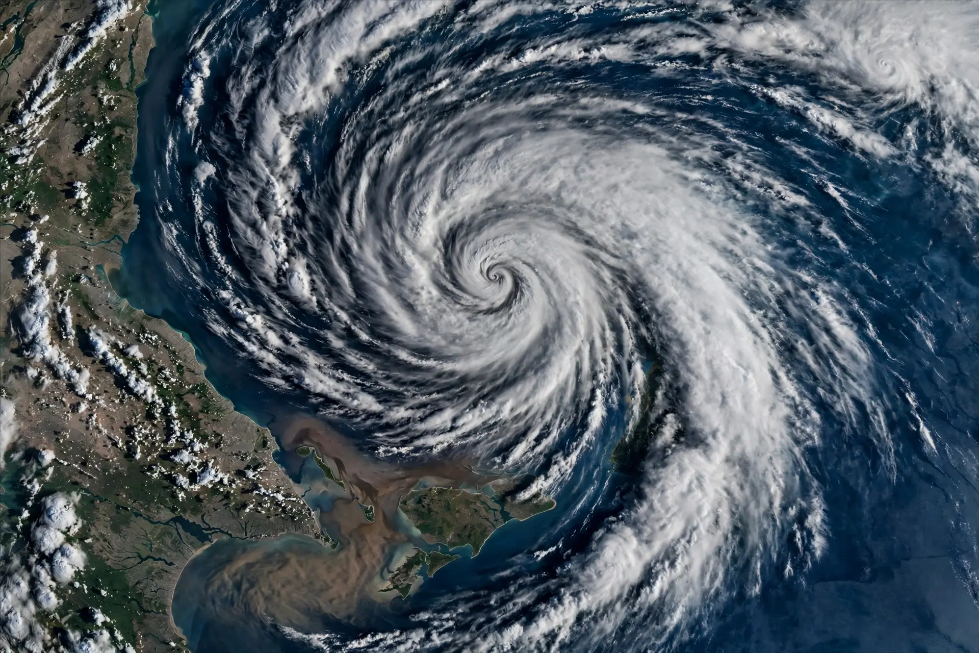 Satellite view of Cyclone Arnab swirling over the Bay of Bengal